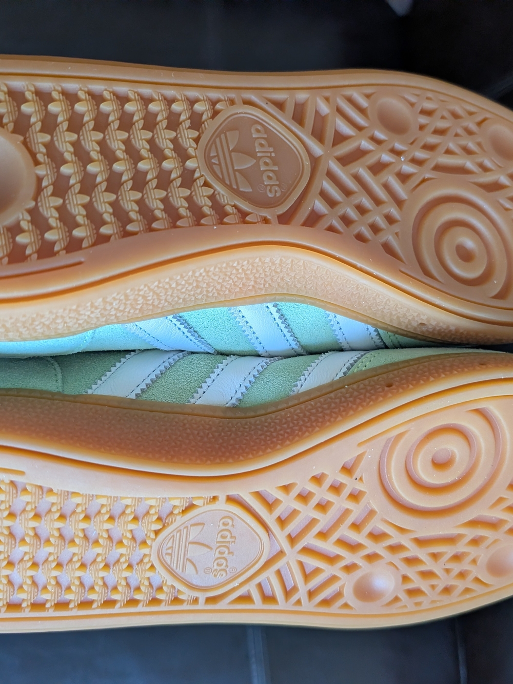 Adidas Handball Spezial Mint Green Suede Sneakers with Neon Yellow Accents - Picture 4 of 8
